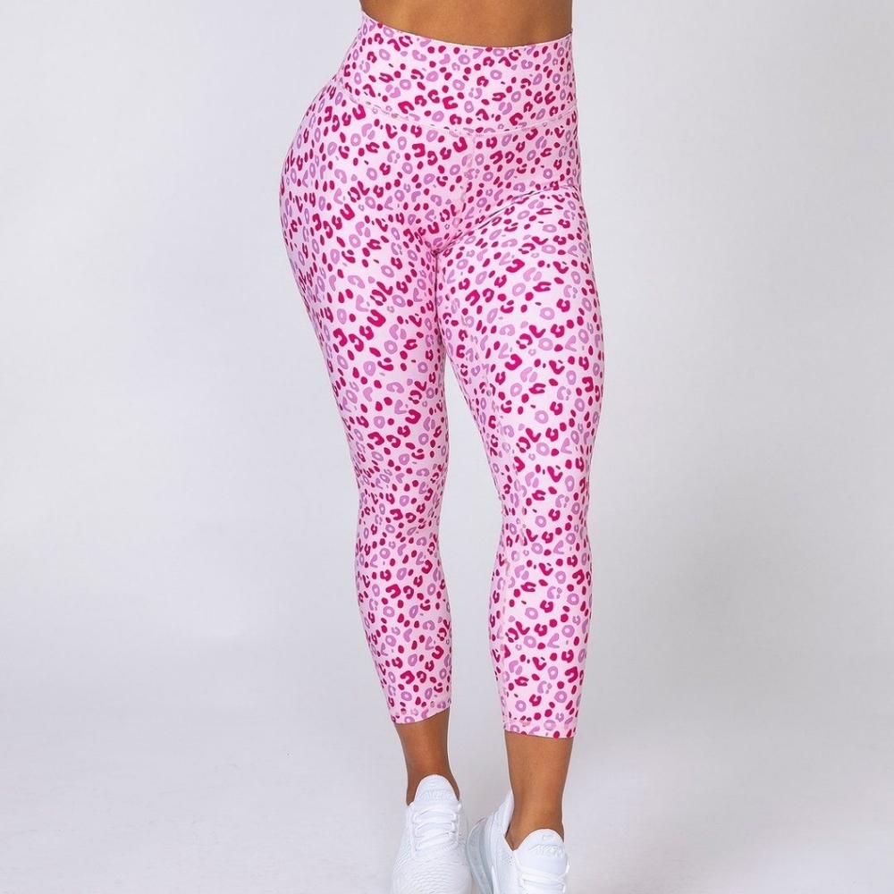 Muscle nation motions 7/8 leggings size‎ small pink leopard